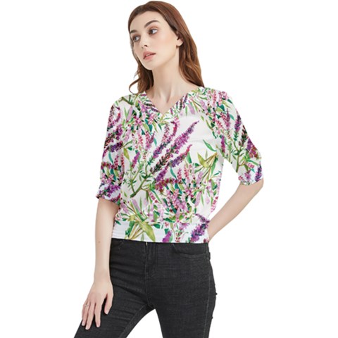 Flowers Quarter Sleeve Blouse by goljakoff
