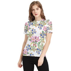 Garden Flowers Pattern Women s Short Sleeve Rash Guard by goljakoff