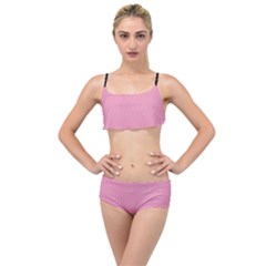 Amaranth Pink & Black - Layered Top Bikini Set