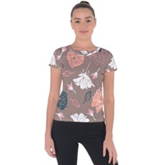 Rose -01 Short Sleeve Sports Top  by LakenParkDesigns