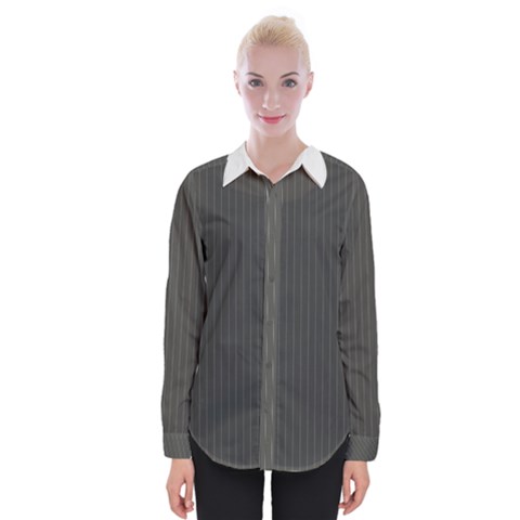 Beluga Grey & White - Womens Long Sleeve Shirt by FashionLane