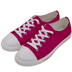 Peacock Pink & White - Women s Low Top Canvas Sneakers
