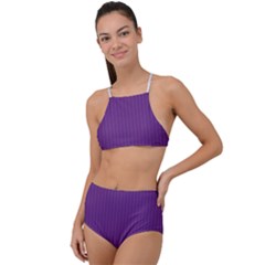 Eminence Purple & White - High Waist Tankini Set by FashionLane