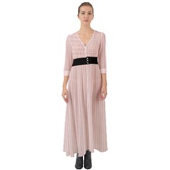 Soft Bubblegum Pink & Black - Button Up Boho Maxi Dress