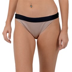 Toasted Almond & Black - Band Bikini Bottom by FashionLane