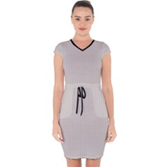 Abalone Grey & Black - Capsleeve Drawstring Dress  by FashionLane