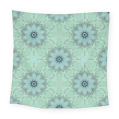 Mint Floral Pattern Square Tapestry (large)