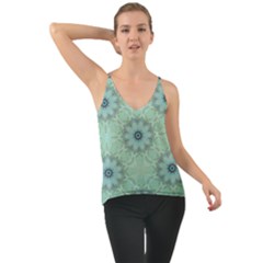 Mint Floral Pattern Chiffon Cami