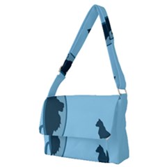 Cat Mirror Lion Full Print Messenger Bag (m)