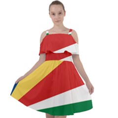 Seychelles Flag Cut Out Shoulders Chiffon Dress by FlagGallery