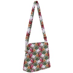 Flowers Pattern Zipper Messenger Bag by goljakoff