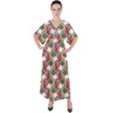 Flowers pattern V-Neck Boho Style Maxi Dress View1