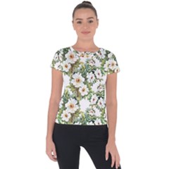 Summer Flowers Short Sleeve Sports Top  by goljakoff