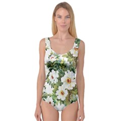 White Flowers Princess Tank Leotard  by goljakoff