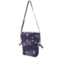 Purple Flowers Folding Shoulder Bag by goljakoff