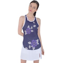 Purple Flowers Racer Back Mesh Tank Top by goljakoff