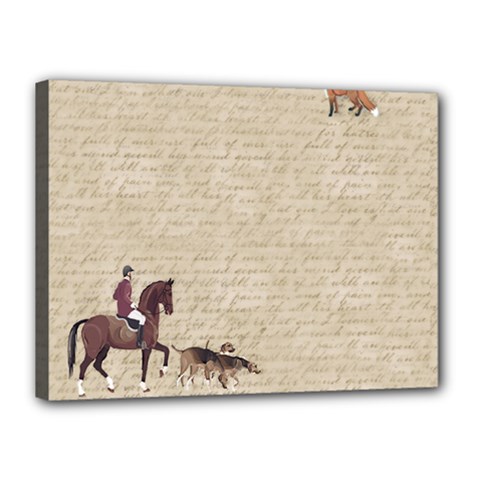 Foxhunt Horse And Hound Canvas 16  X 12  (stretched) by Abe731