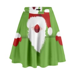 Santa Claus Hat Christmas High Waist Skirt by Mariart