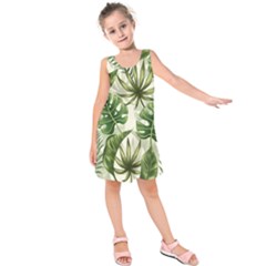 Green Leaves Kids  Sleeveless Dress by goljakoff