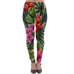 Tropical Flowers Lightweight Velour Leggings by goljakoff