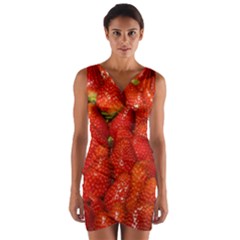 Colorful Strawberries At Market Display 1 Wrap Front Bodycon Dress