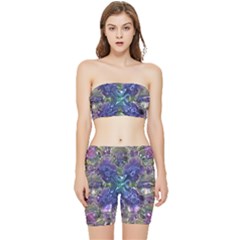 Metallizer Factory Glass Stretch Shorts And Tube Top Set by Mariart
