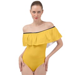 Aspen Gold - Off Shoulder Velour Bodysuit  by FashionLane