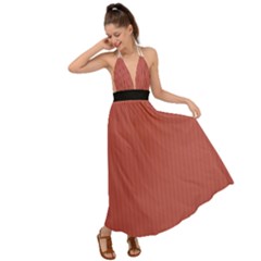 Blush Red - Backless Maxi Beach Dress by FashionLane