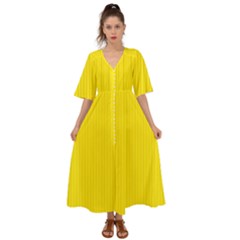 Bumblebee Yellow - Kimono Sleeve Boho Dress by FashionLane