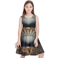 Fractal Illusion Kids  Skater Dress by Sparkle