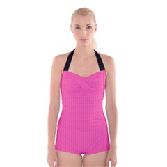 Brilliant Rose - Boyleg Halter Swimsuit  by FashionLane