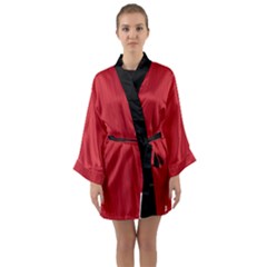 Flame Scarlet - Long Sleeve Satin Kimono by FashionLane