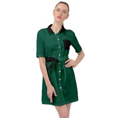 Christmas Green - Belted Shirt Dress by FashionLane