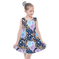 Rose Flower Pattern Kids  Summer Dress by designsbymallika