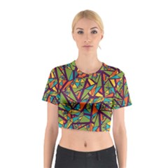 Aabstract Art Cotton Crop Top by designsbymallika