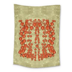 Roses Decorative In The Golden Environment Medium Tapestry by pepitasart