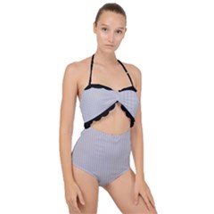Cloudy Grey - Scallop Top Cut Out Swimsuit by FashionLane