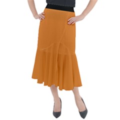 Cadmium Orange - Midi Mermaid Skirt by FashionLane