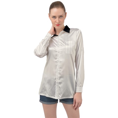 Cannoli Cream - Long Sleeve Satin Shirt by FashionLane