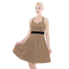 Wood Brown - Halter Party Swing Dress  by FashionLane