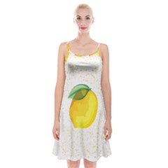 Illustration Sgraphic Lime Orange Spaghetti Strap Velvet Dress by HermanTelo