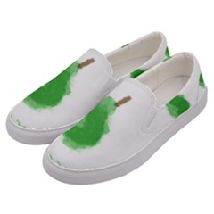 Pear Fruit Watercolor Painted Men s Canvas Slip Ons by Mariart