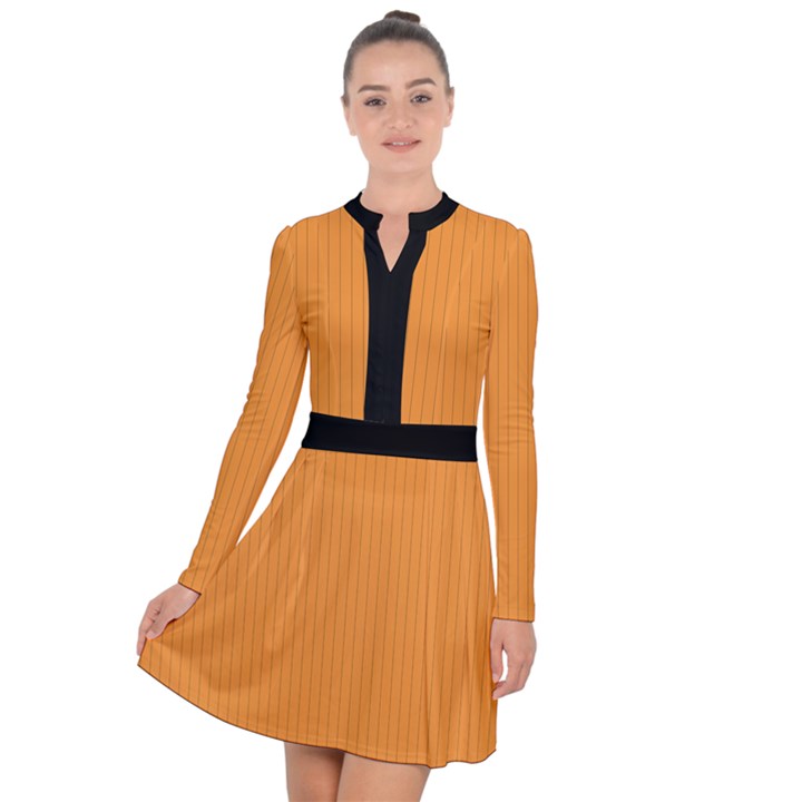 Deep Saffron - Long Sleeve Panel Dress