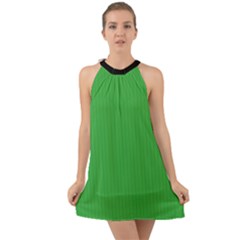 Just Green - Halter Tie Back Chiffon Dress by FashionLane