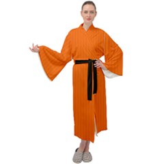 Just Orange - Maxi Velour Kimono by FashionLane