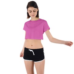 Just Pink - Tie Back Short Sleeve Crop Tee by FashionLane