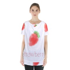 Strawbery Fruit Watercolor Painted Skirt Hem Sports Top by Mariart