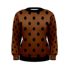 Large Black Polka Dots On Caramel Cafe Brown - Women s Sweatshirt by FashionLane