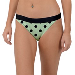 Large Black Polka Dots On Tea Green - Band Bikini Bottom by FashionLane