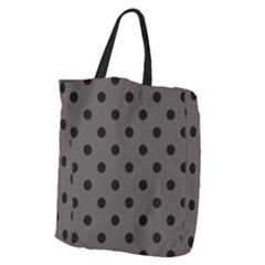 Large Black Polka Dots On Ash Grey - Giant Grocery Tote by FashionLane